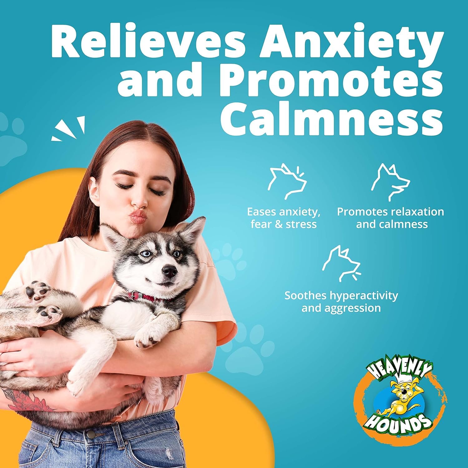 Natural Peanut Butter Chews for Dogs - Anxiety Relief Treats with Calming Ingredients - No Hemp, Grain-Free, 2 Oz (Pack of 4) - Perfect for Travel, Vet Visits & Thunderstorm Stress Relief