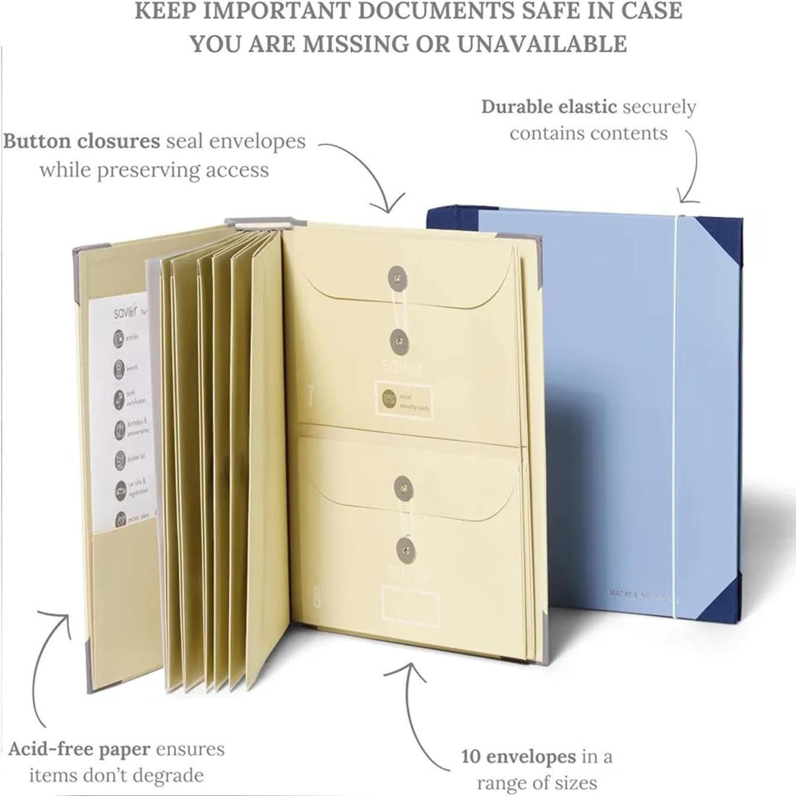 Missing Persons Document Binder - Large Accordion File Organizer for Family & Office, Beige | Secure Storage for Emergency Contacts, Medical Records & Legal Papers | Perfect for Home, Travel & Disaster Preparedness