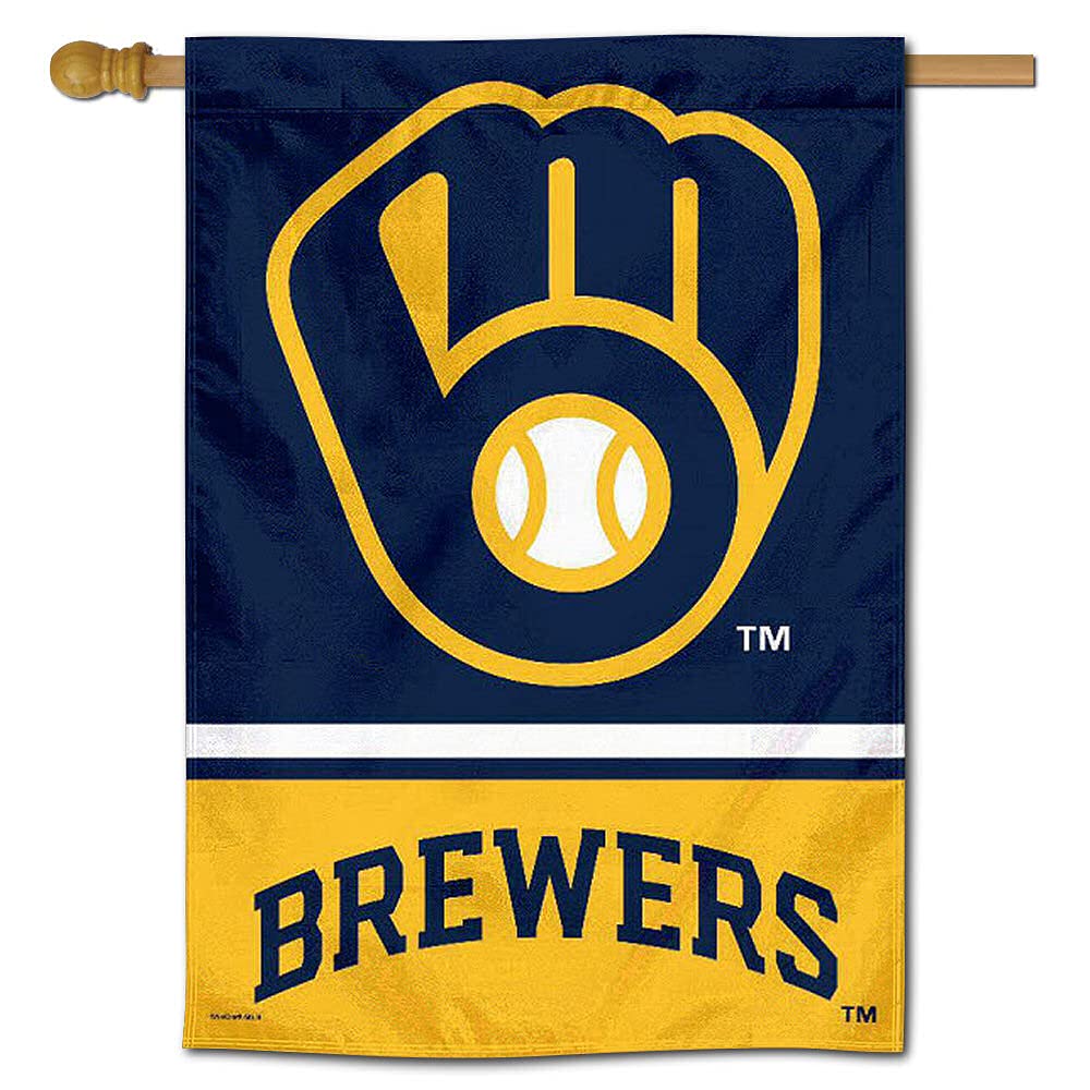 Milwaukee Brewers Double-Sided House Banner Flag - Officially Licensed MLB Team Decor for Outdoor & Indoor Use - Perfect for Game Day, Tailgating, and Home Decor