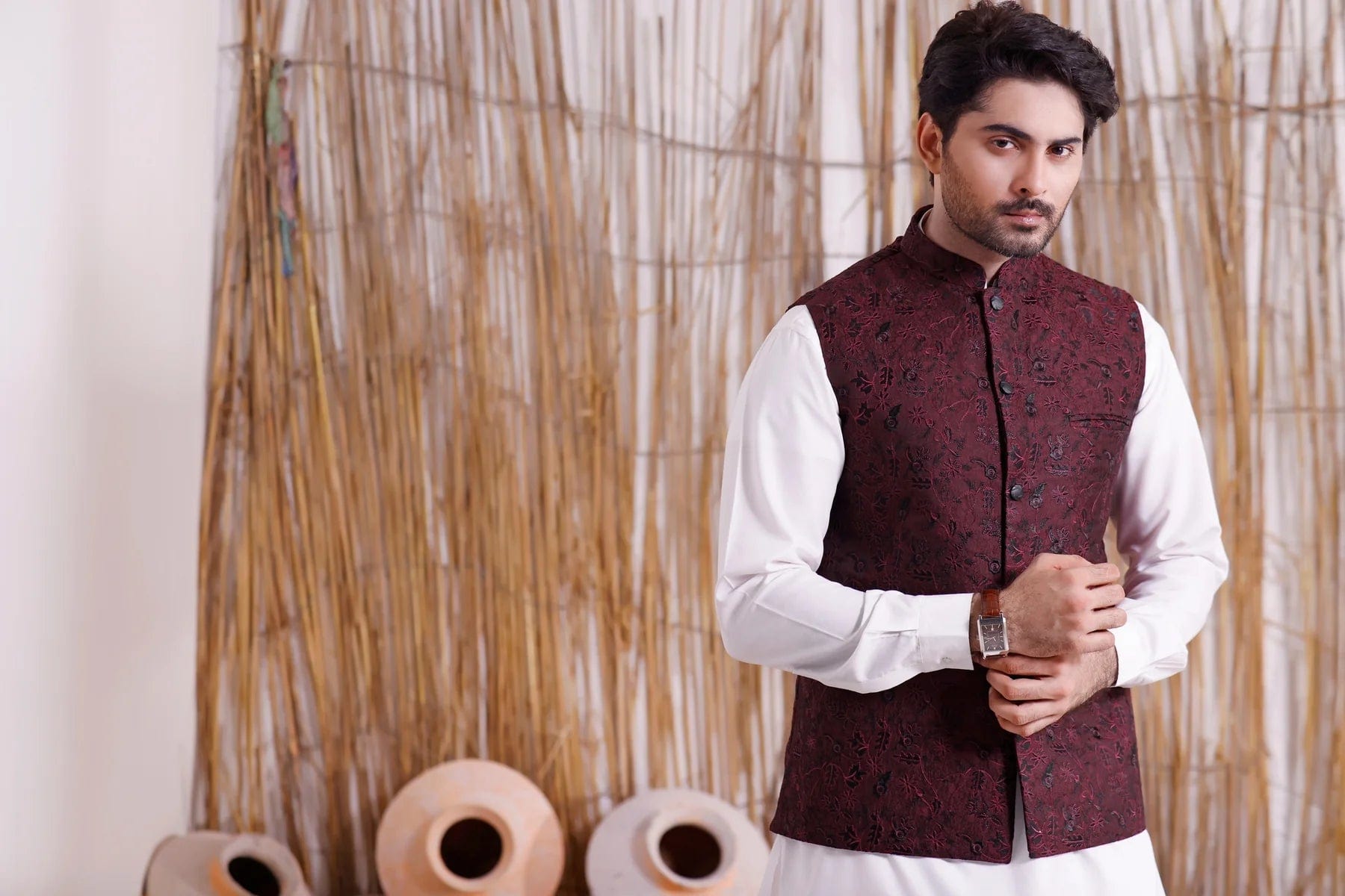 Stylish Men's Waistcoat in Red Crimson - Perfect for Weddings, Business Events & Formal Occasions