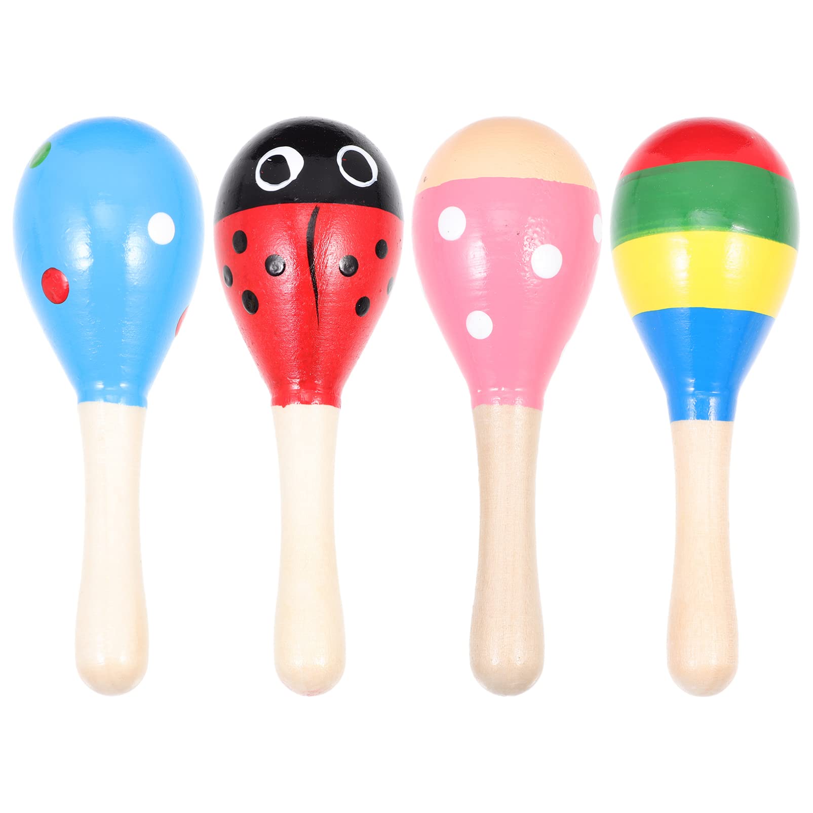 ARTIBETTER 4-Piece Mini Wooden Maracas Set - Colorful Wooden Percussion Instruments, Kids Musical Toys with Sand Hammers for Early Childhood Education | Perfect for Birthday Parties, Classroom Activities & Music Therapy