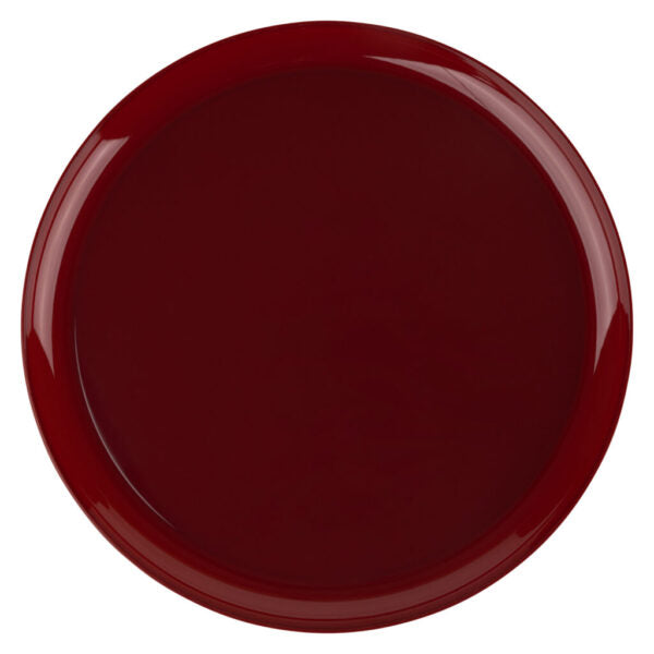 Premium Cranberry Red Round Plastic Plates - 10 Pack, Durable & Elegant for Parties, Weddings, and Holiday Gatherings