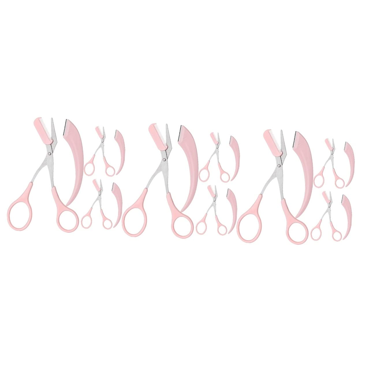 9-Piece Crescent Moon Eyebrow Trimmer Set - Eyebrow Grooming Scissors, Facial Razor & Eyelash Scissors for Women | Portable Eyebrow Shaping Kit for Home & Travel Use