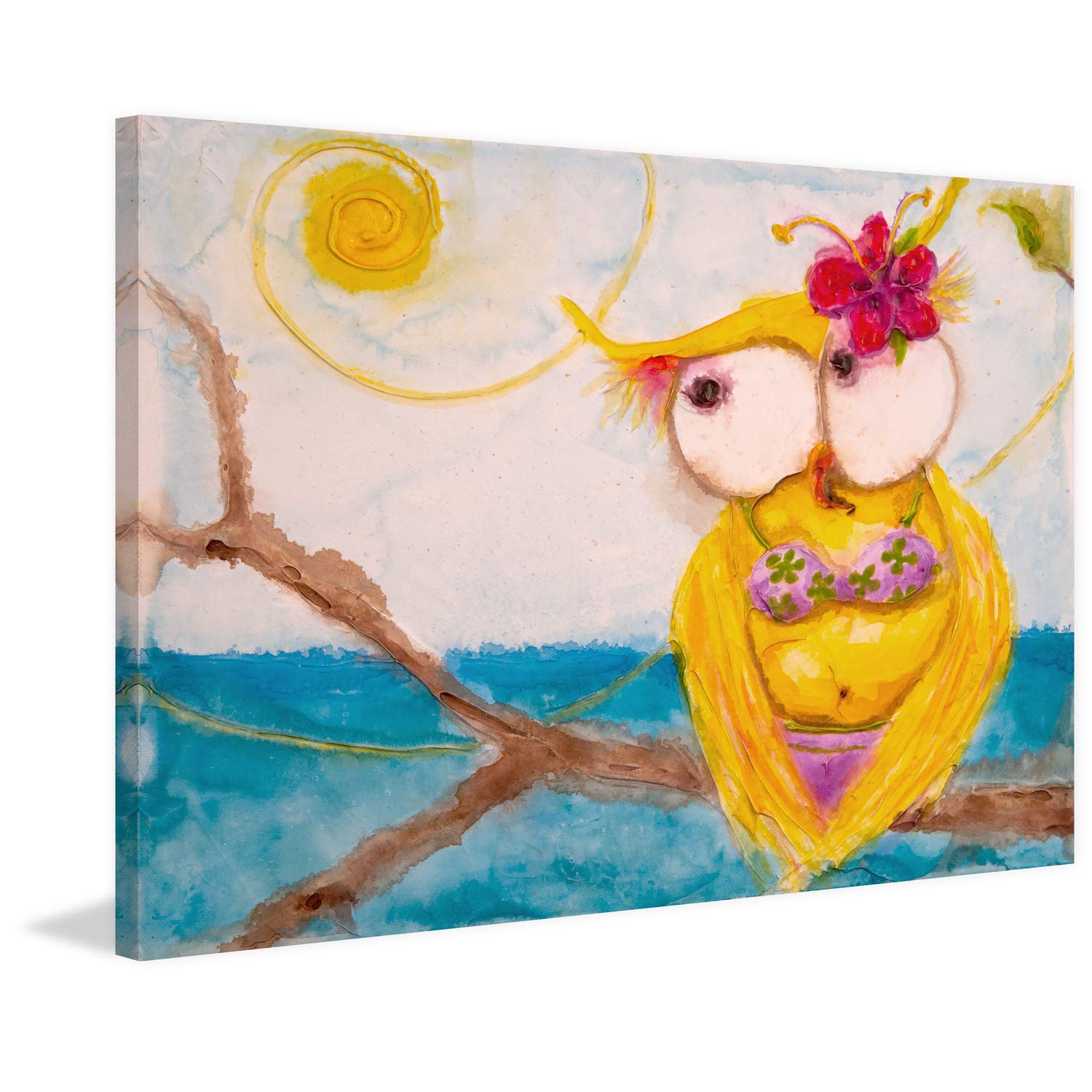 Marmont Hill Ms Hoo in Paradise Canvas Art Print - 24x16 Inches Framed Wall Decor for Living Room, Bedroom & Office