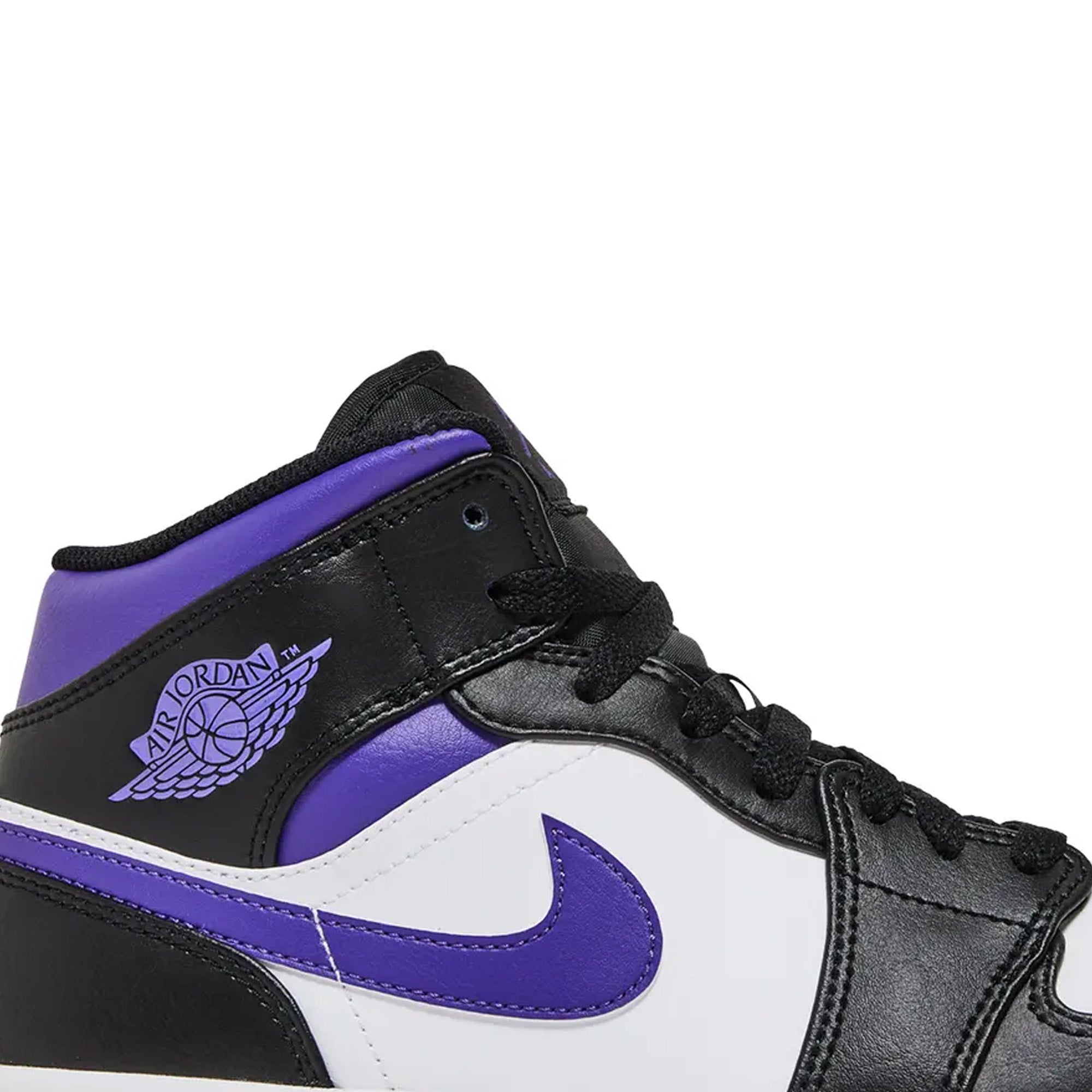 Air Jordan 1 Mid 'White Black Purple' Basketball Shoes (2022) - Men's Retro Sneakers for Casual Wear, Street Style & Basketball Games
