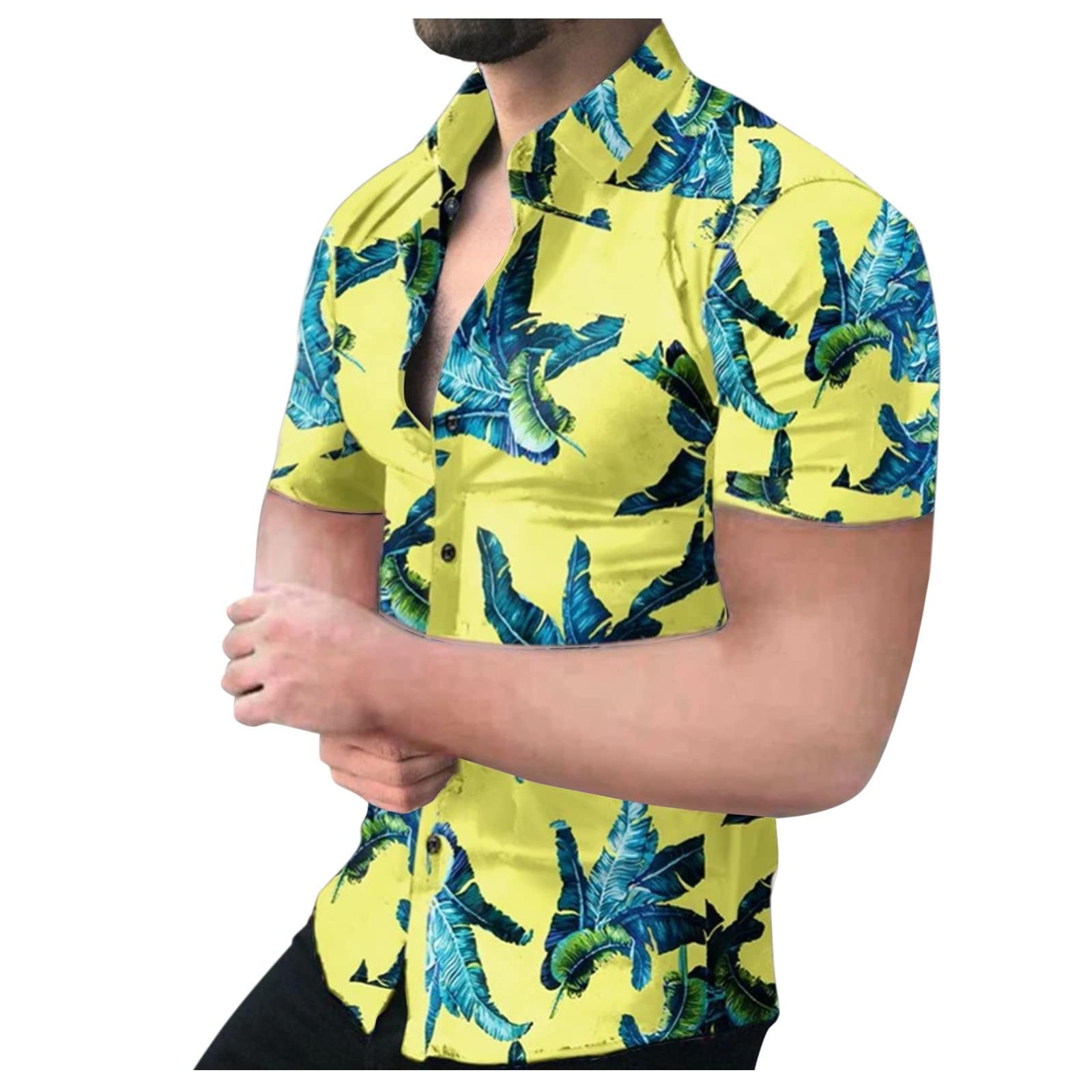 Men's Huawei Comfort Casual Shirts - Summer Printed Tees for Beach & Outdoor