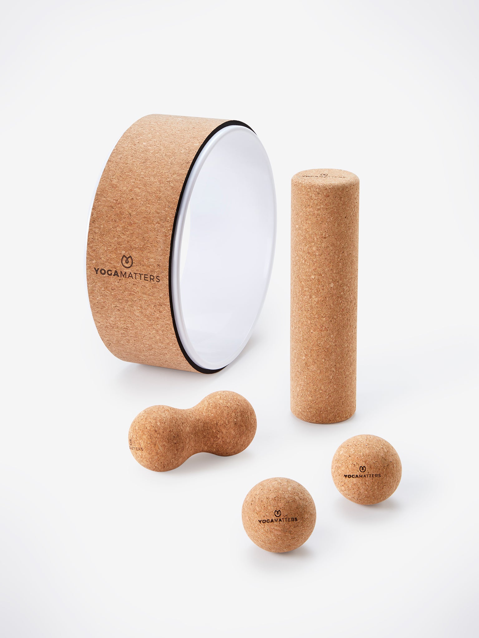 Yogamatters Cork Massage Fascia Roller for Muscle Recovery & Pain Relief - Yoga, Fitness & Post-Workout Therapy Tool