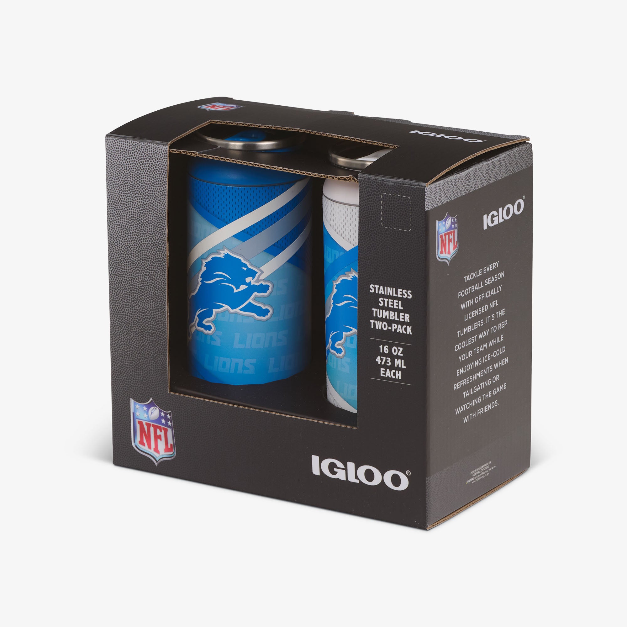 Detroit Lions Home & Away 16 Oz Beer Can 2 Pack - Perfect for Game Day Parties & Tailgating