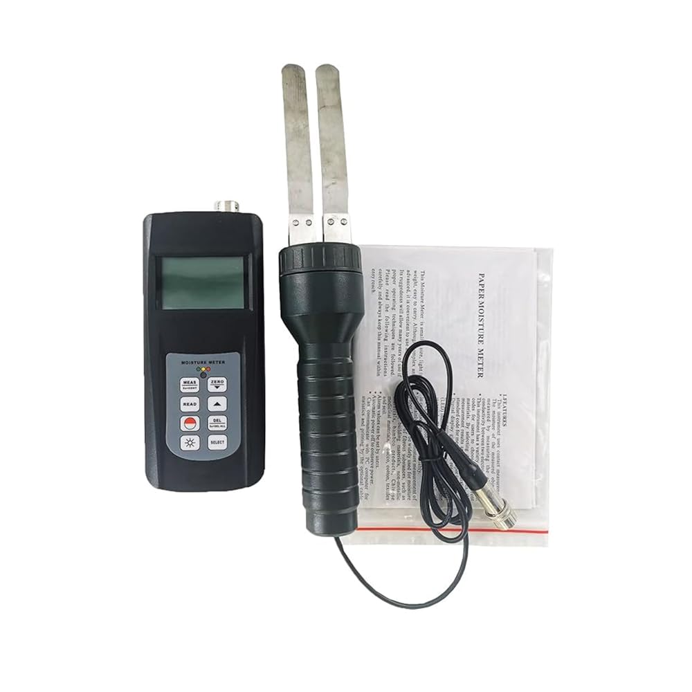 Digital Paper Moisture Meter Tester - 0-80% Humidity Range with 240 Data Storage Capacity | Ideal for Paper Mills, Printing Shops & Archives