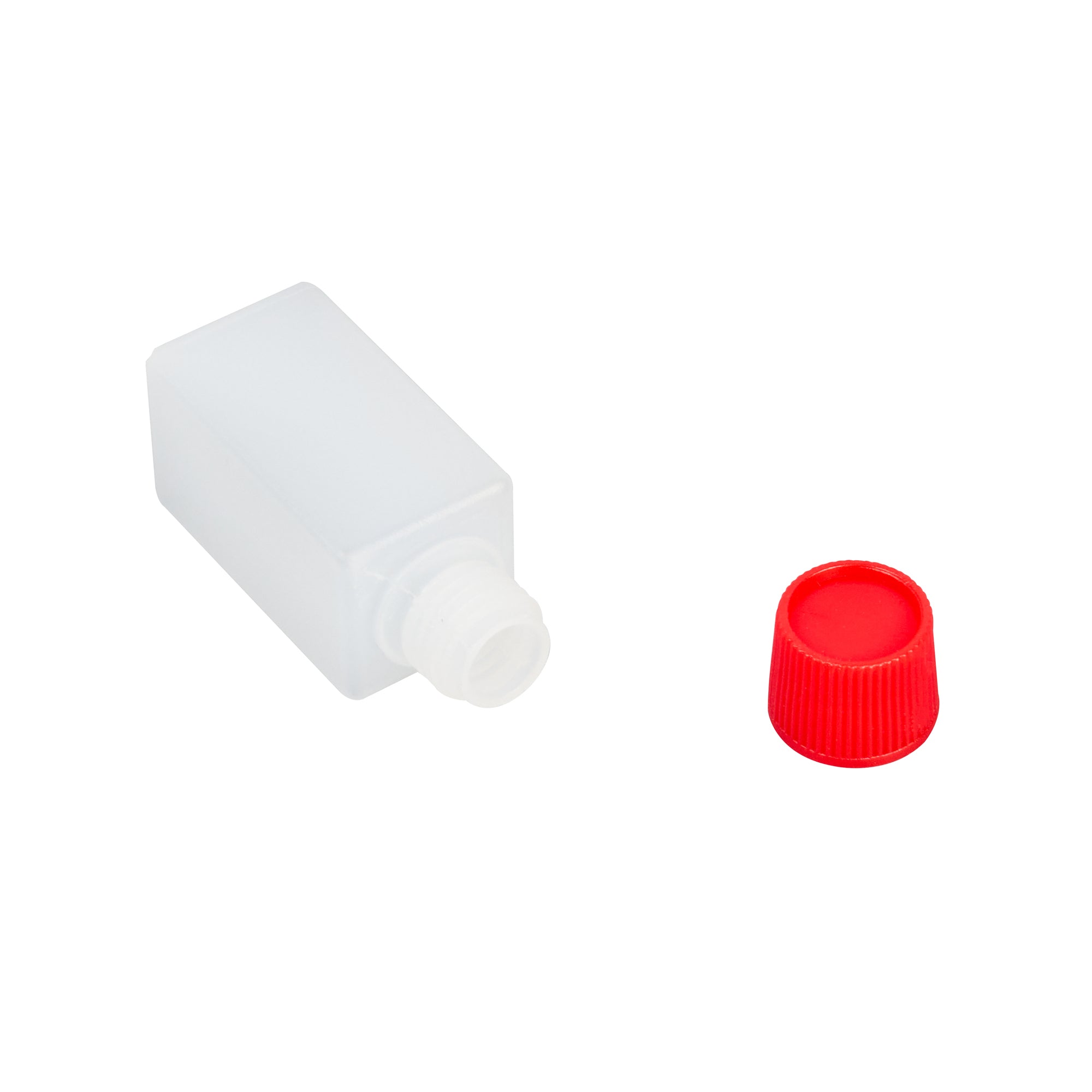 Bento Tek 6mL Clear Plastic Soy Sauce Bottles with Red Caps - 1/2