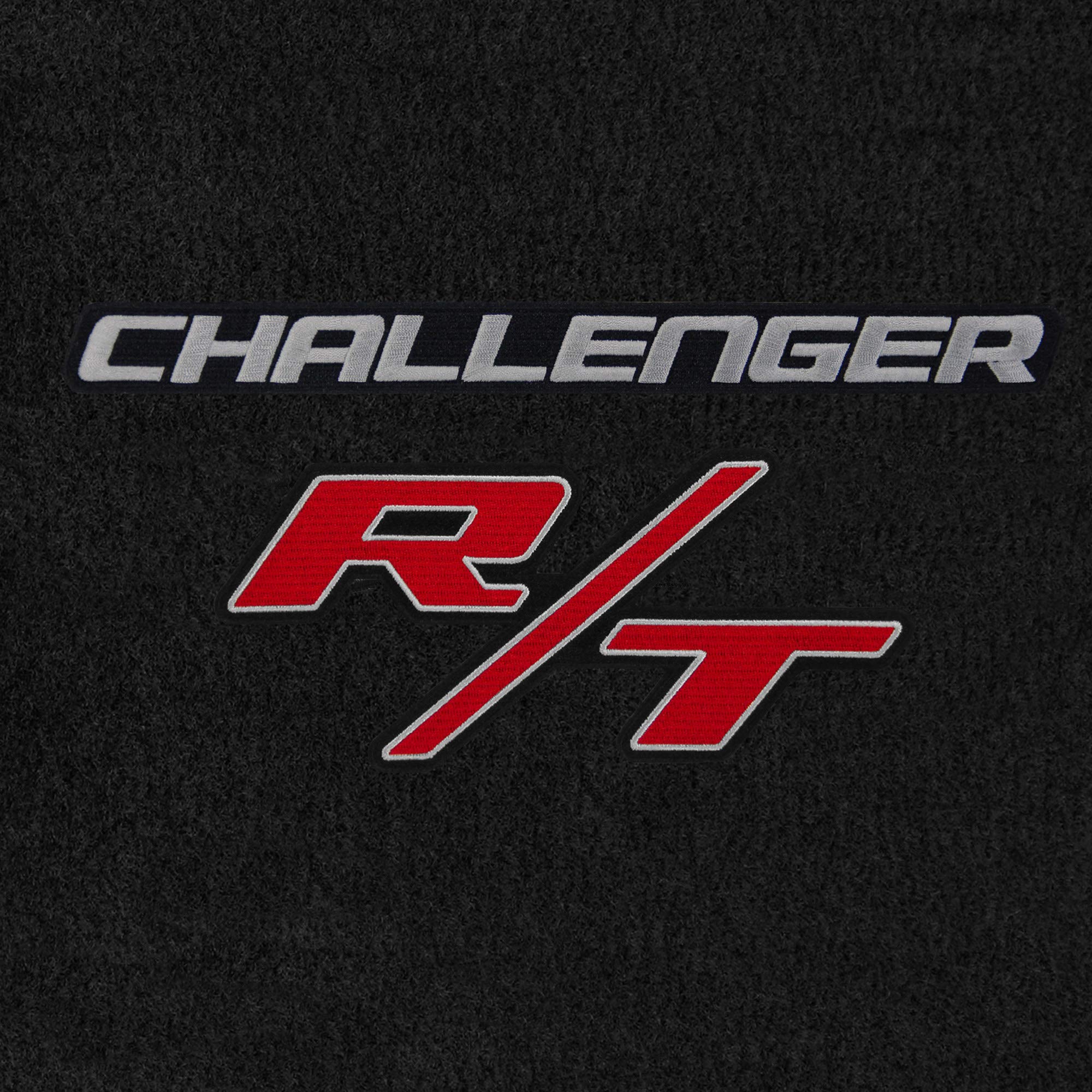 Premium Custom-Fit Carpeted Floor Mats for 2011 Dodge Challenger RWD - Luxury Car Floor Liners & Trunk Mat (Charcoal/Silver 'Challenger' R/T) - Perfect for Road Trips, Daily Commutes & Car Shows