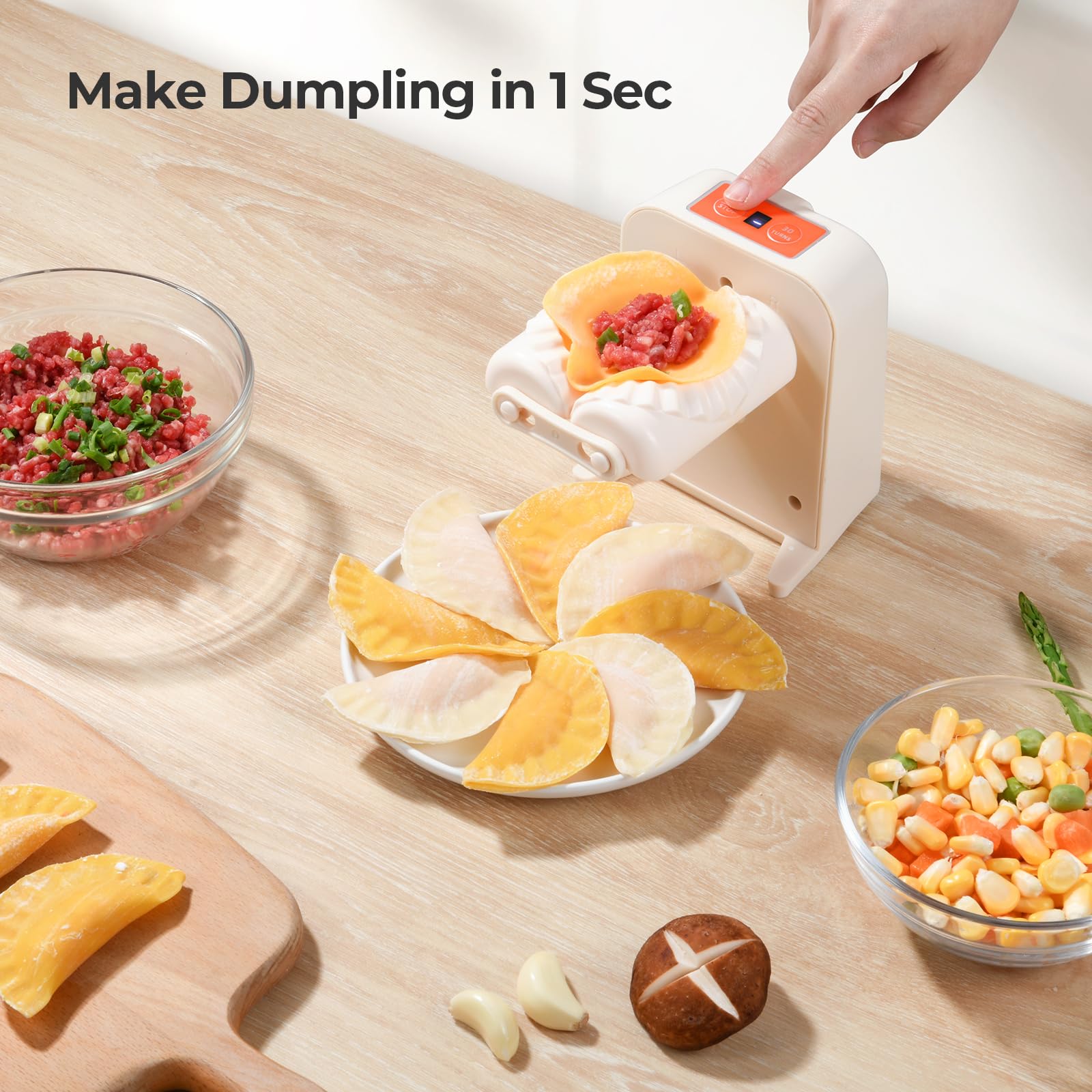 Electric Dumpling Maker Machine - Automatic Dumpling Wrapper & Filling Tool, 2000 RPM Cordless Operation, BPA-Free for Healthy Cooking | Perfect for Home Kitchen, Party Snacks & Asian Cuisine Preparation