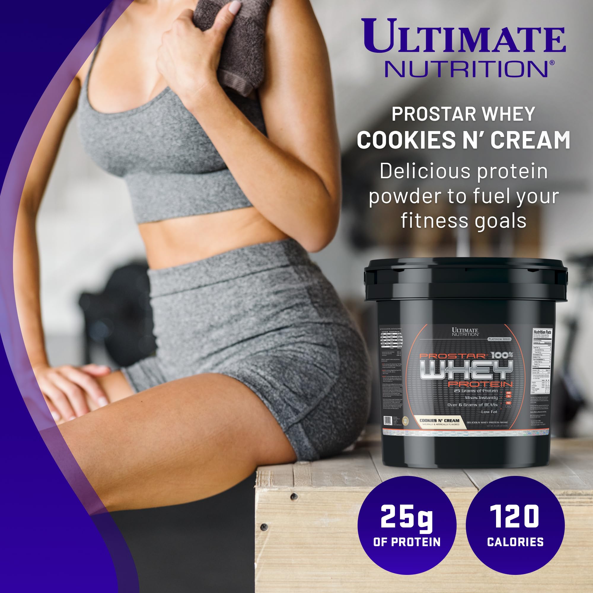 Ultimate Nutrition Prostar Whey Protein Isolate Powder - Cookies & Cream Flavor - 10 lbs Bucket | Low Carb, High Protein, Keto Friendly | Muscle Building & Recovery Supplement for Athletes | Post-Workout Shake for Gym & Fitness Enthusiasts