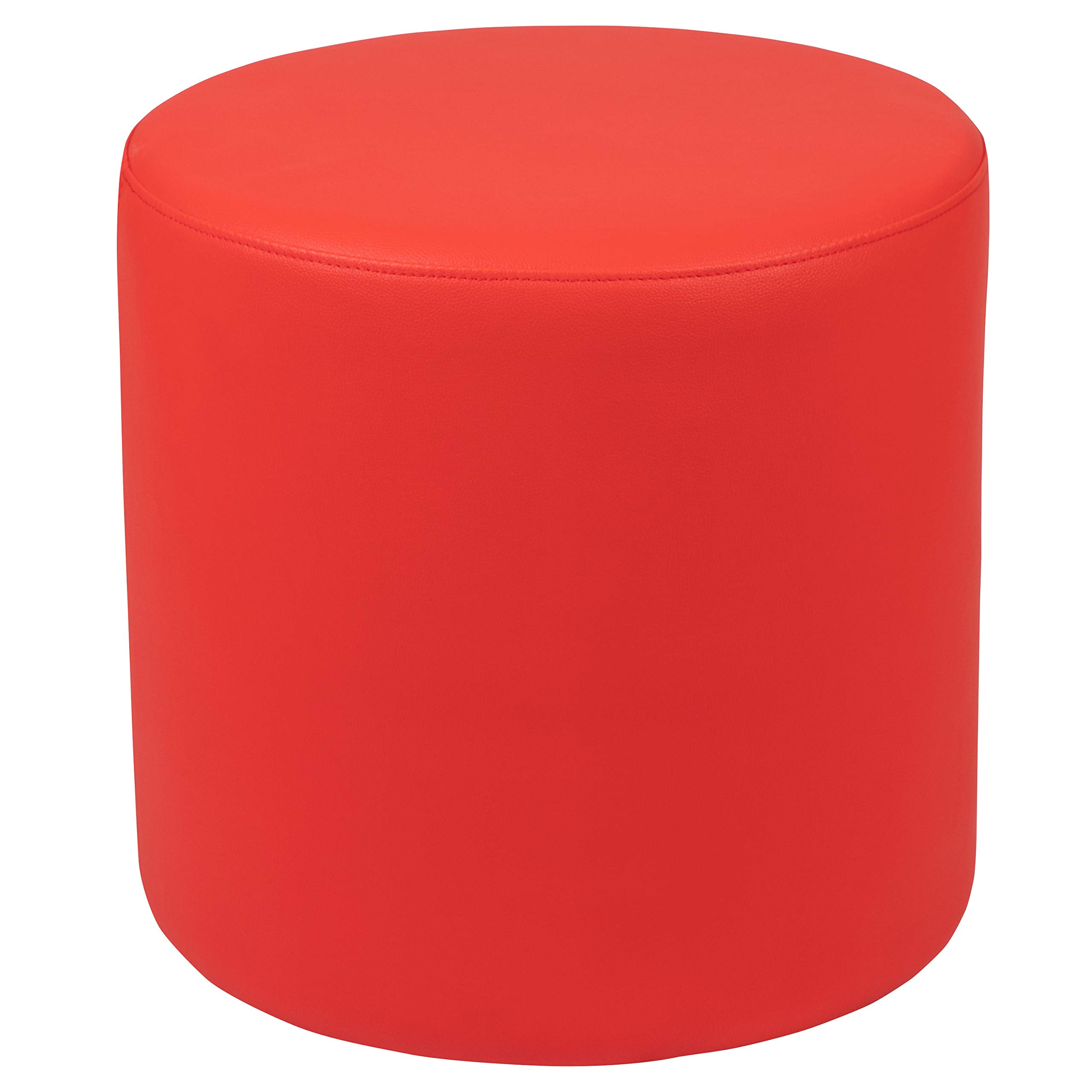 EMMA + OLIVER 18 Inch Soft Seating Flexible Circle for Classrooms, Daycares, Libraries & Common Areas - Red - Perfect for Group Activities, Reading Nooks & Relaxation Spaces