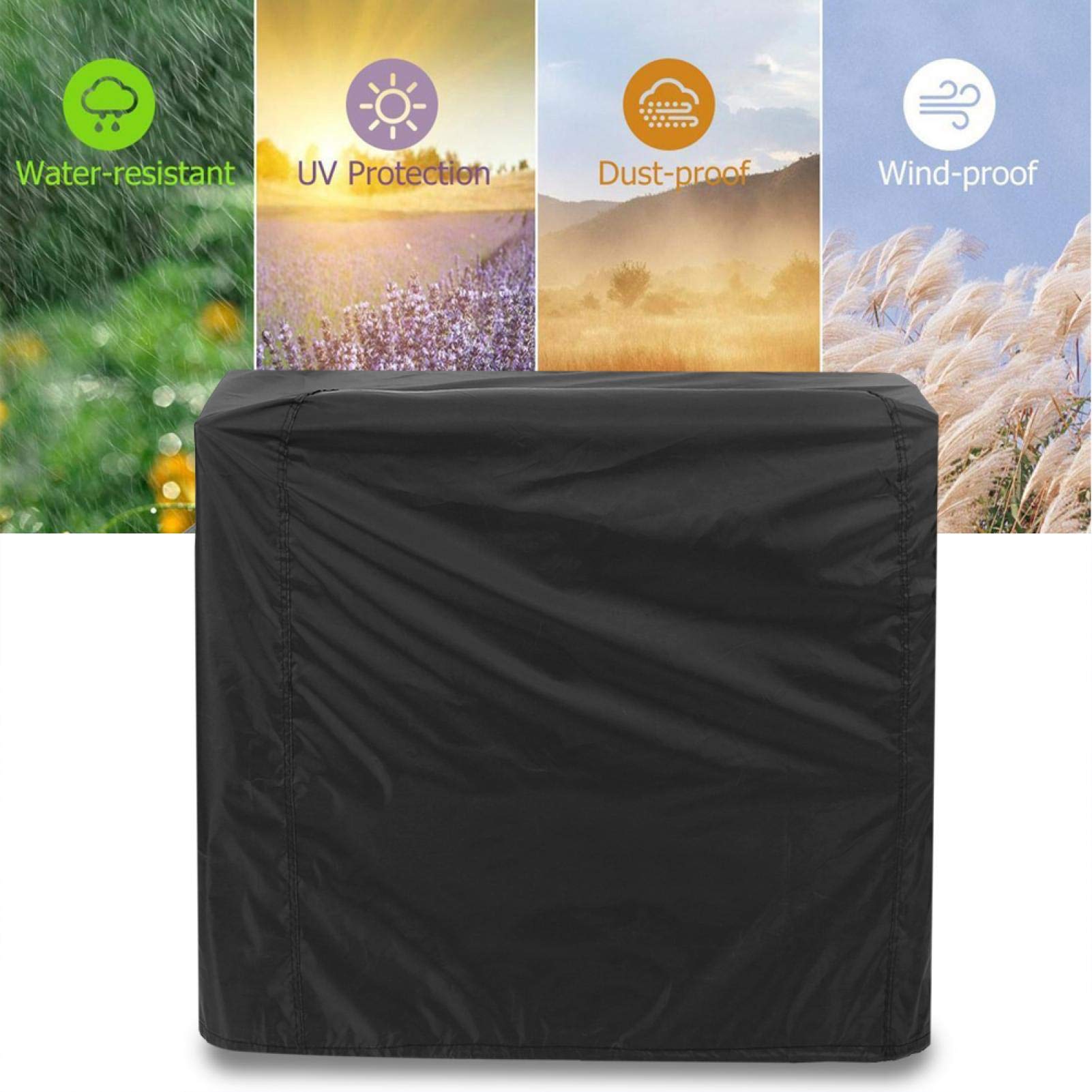 Waterproof BBQ Grill Cover with PU Coating - Heavy-Duty Polyester Outdoor Barbecue Protector for Garden & Patio (145x61x117cm, Black) - Perfect for Charcoal, Gas & Smoker Grills