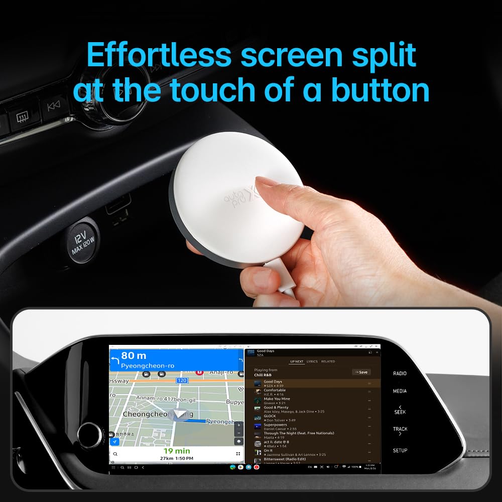 AutoPro X Wireless Android Auto & Samsung DeX Adapter - Stream YouTube, ESPN, Netflix in Car | Use All Google Play Apps from Galaxy Phone | Perfect for Road Trips & Commuting