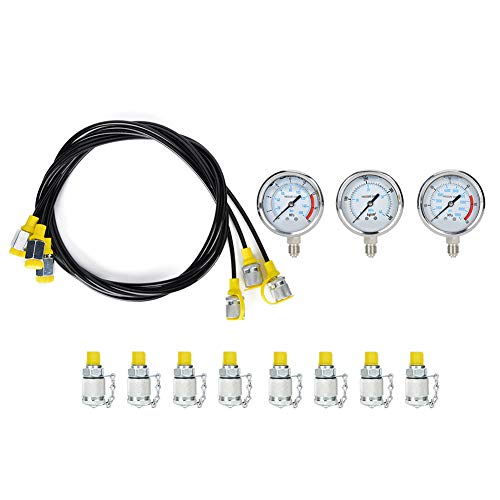 Hydraulic Pressure Test Kit - 60Mpa Oil Pressure Tester, Durable Plastic & Eco-Friendly Design for Hydraulic Systems | Ideal for Automotive, Industrial & Maintenance Use