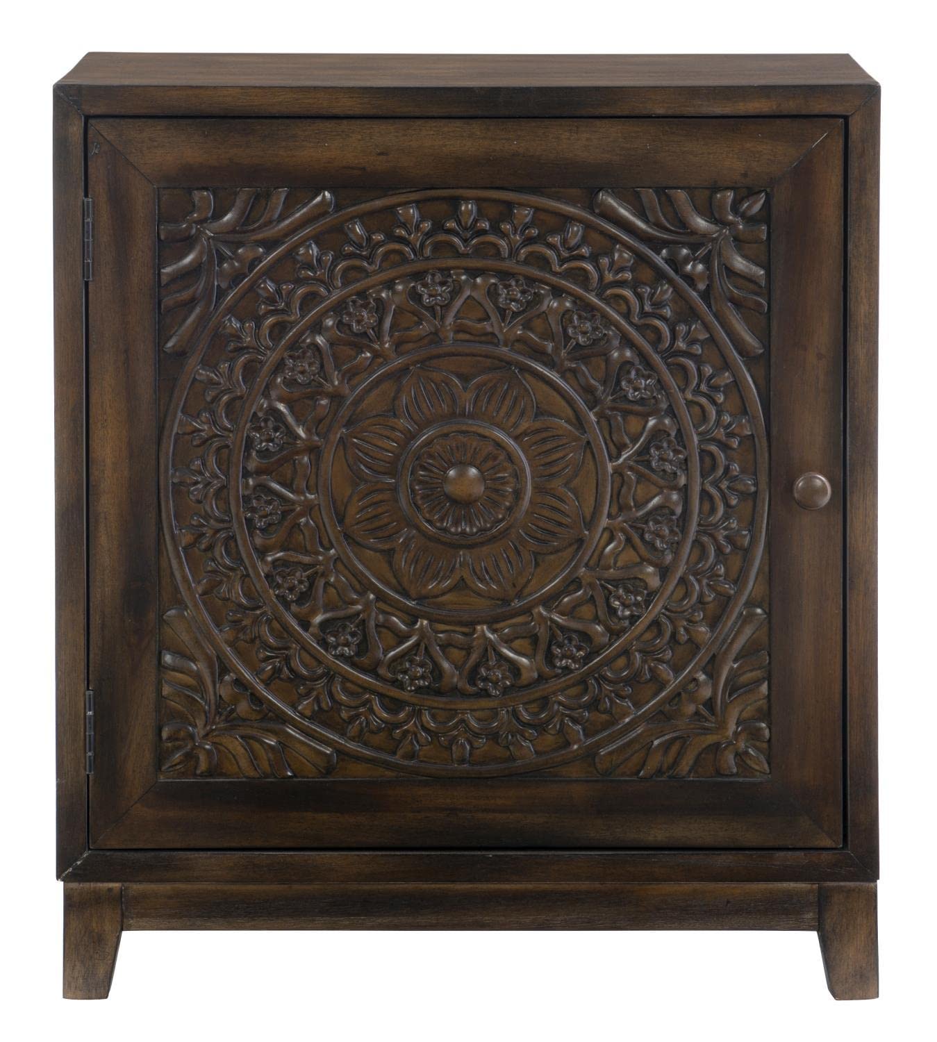 Powell Furniture Grace Accent Cabinet - Dark Brown Wood Side Table for Living Room, Bedroom & Entryway Storage