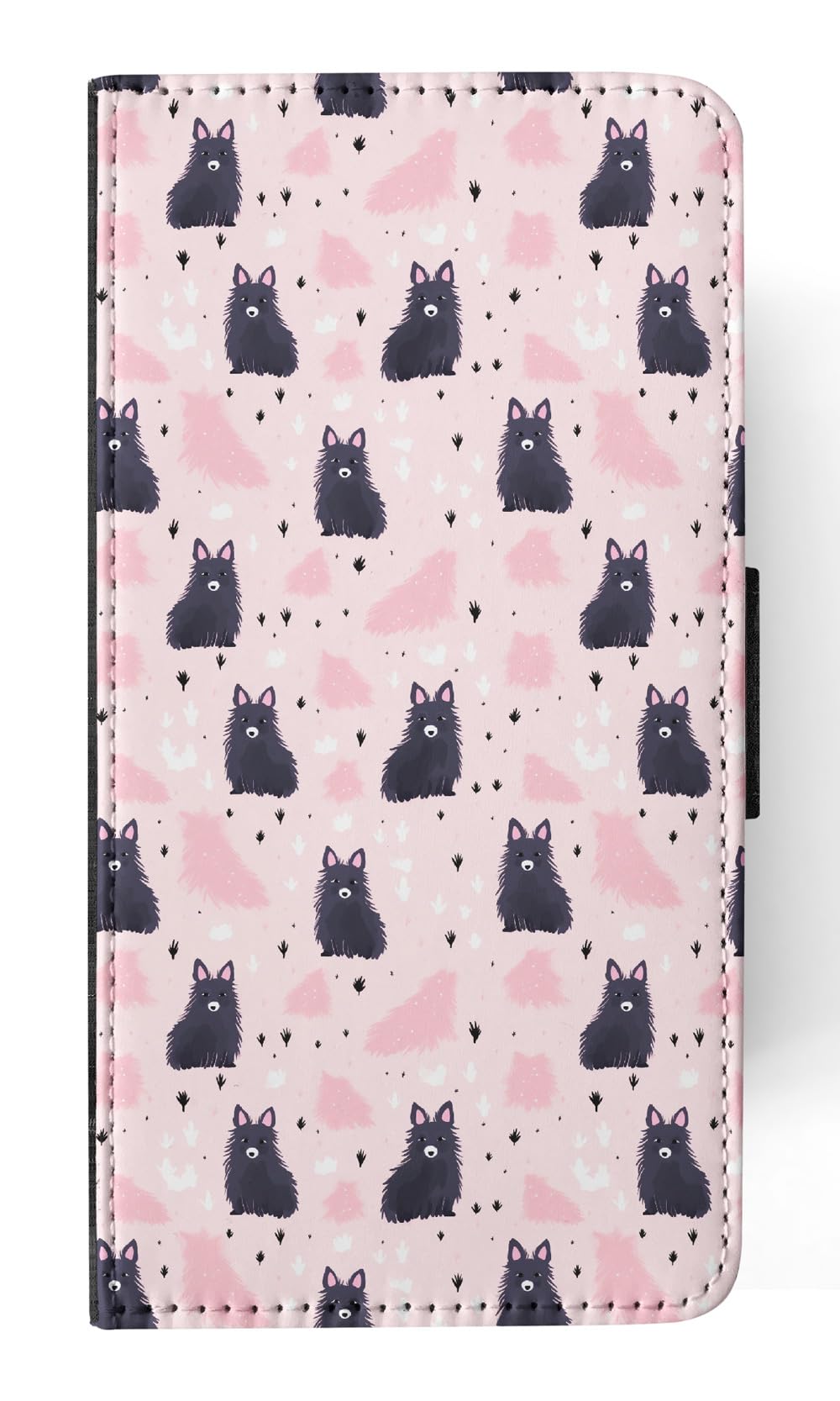 Stylish Belgian Sheepdog Puppy Faux Leather Flip Wallet Case for Apple iPhone 14 - Perfect for Dog Lovers & Everyday Use