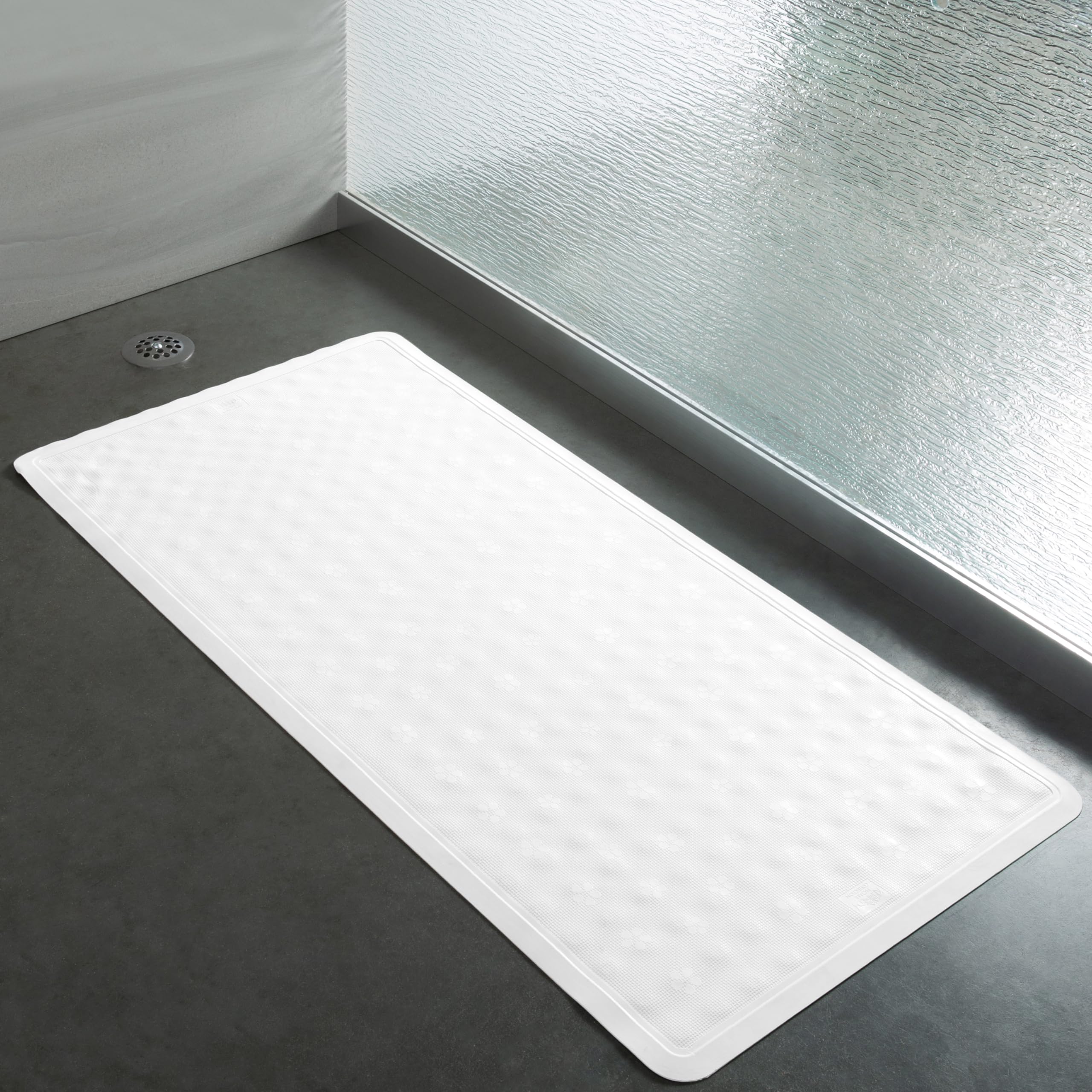 Anti-Slip Jumbo Bath Mat 18x36 - Safe for Shower & Bathtub - Home & Hotel Use