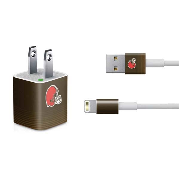 Officially Licensed NFL Cleveland Browns Breakaway Design Skin Decal for iPhone Charger (5W USB) - Perfect for Sports Fans, Home & Office Decor, Gift Ideas