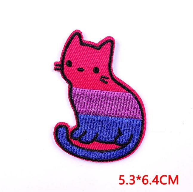 Rainbow Embroidered Cat Pride Patch - Iron On/Sew On Applique for Jeans, Hats & Bags - Colorful LGBTQ+ Accessory for Pride Month, Festivals & DIY Crafts