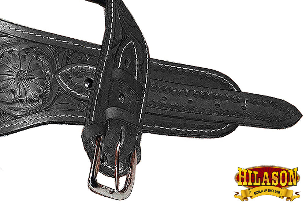 50 In Hilason Western Right Hand Gun Holster Rig for 38 Cal - Genuine Leather Cowboy Belt & Holster Set - Perfect for Cowboy Action Shooting, Reenactments & Western Style Outfits