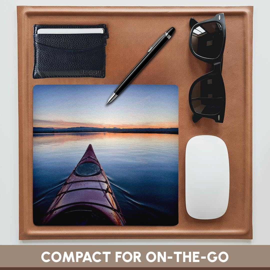3dRose 8x8 Inch Mouse Pad with Washington Kayak at Sunrise Design - Non-Slip Rubber Base for Office & Gaming Use - Perfect for Computer Workstations & Home Desks