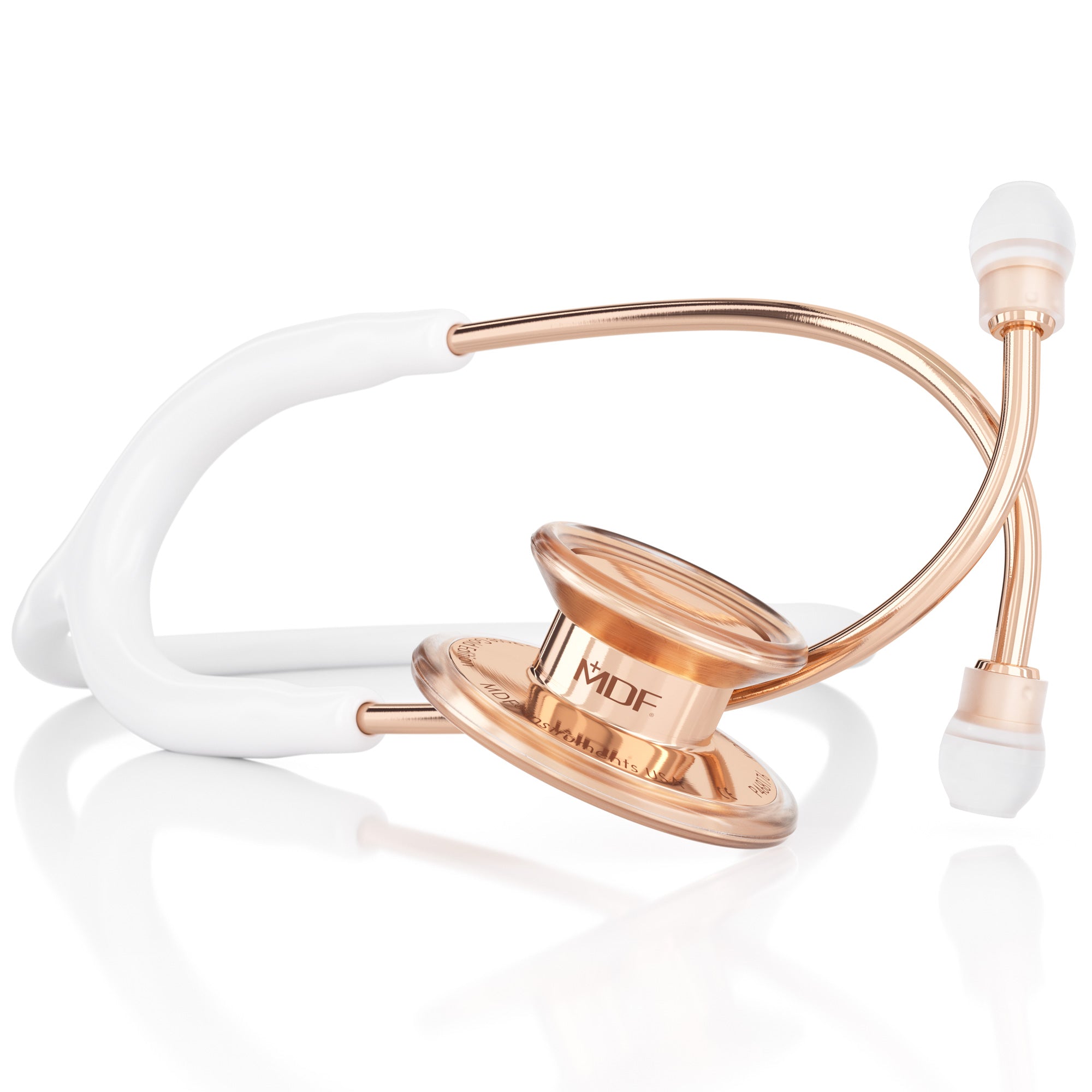 MD One® Adult Stethoscope - White & Rose Gold | Premium Dual Head Stethoscope for Nurses, Doctors & Medical Professionals | Ideal for Clinical Use, Patient Exams & Healthcare Settings