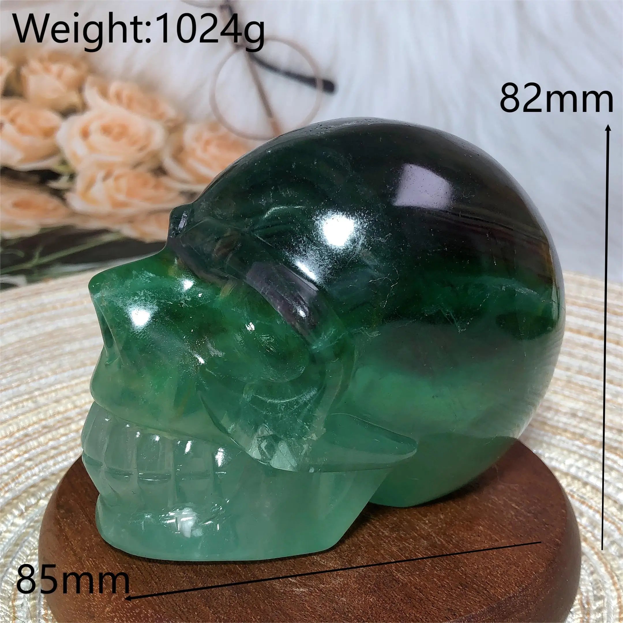 Natural Blue Fluorite Crystal Skull Carving - High Quality Healing Stone for Meditation, Spiritual Healing & Home Decor | Perfect Gift for Crystal Lovers & Energy Workers