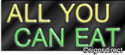 Vintage Neon 'All You Can Eat' Sign - Retro Diner Style LED Light for Restaurants, Bars, and Home Decor | Perfect for Wall Art, Man Cave, and Themed Parties