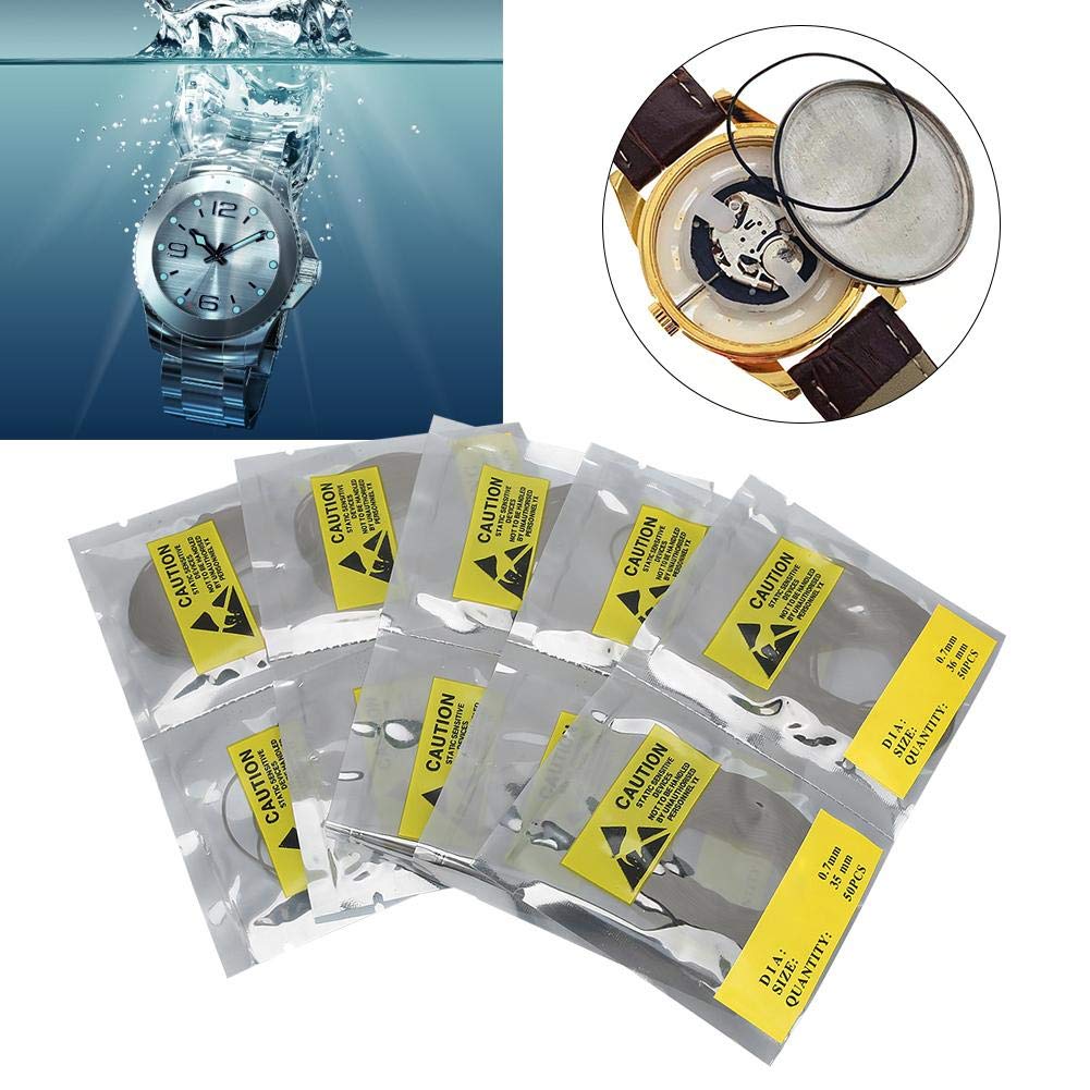 0.7mm Rubber Watch Back Cover Seal Gaskets Kit - 500pcs in 10 Sizes for Watch Repair & Maintenance - Perfect for Rolex, Omega, Seiko Watch Battery Replacement & Waterproofing