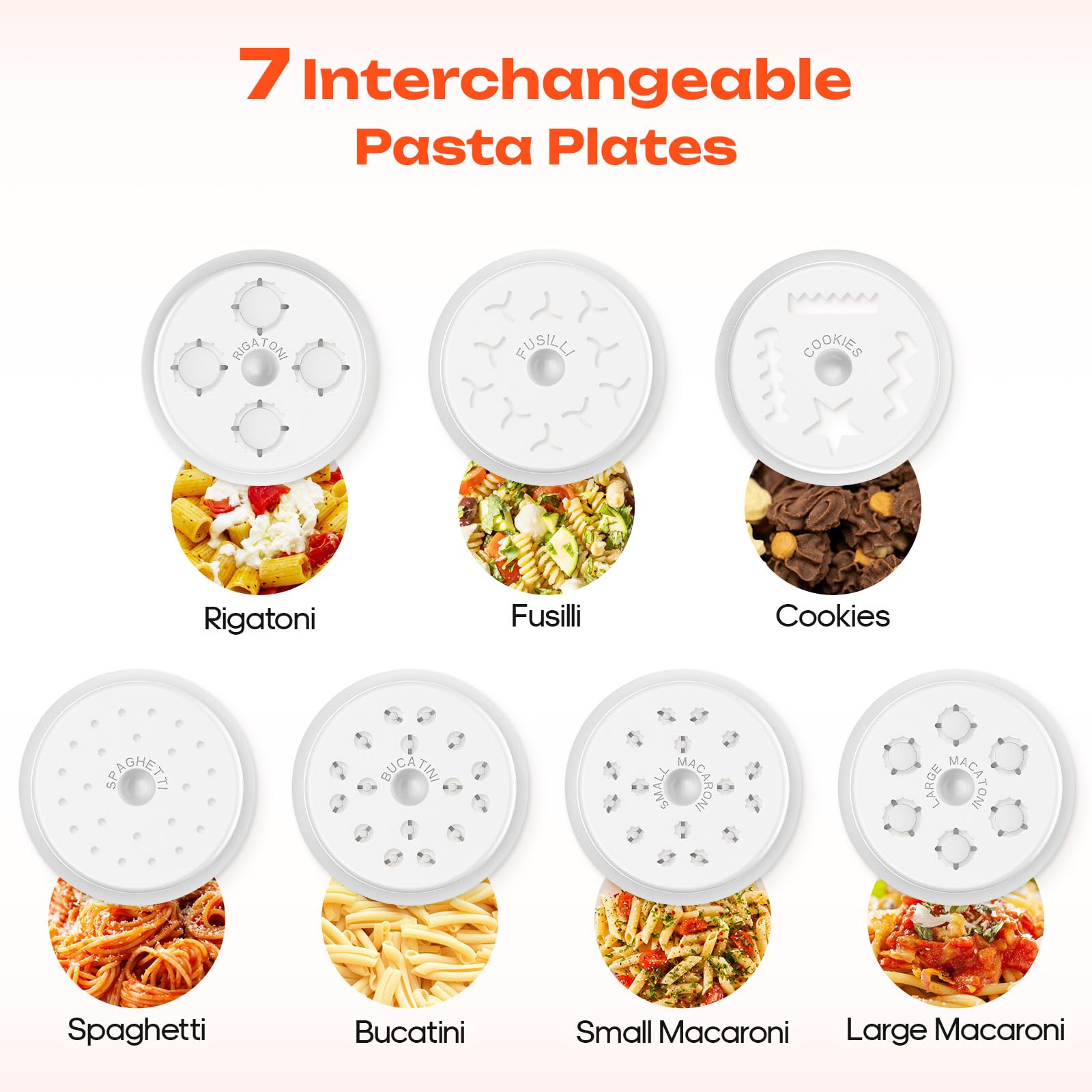 HOZODO Pasta Press Attachment for Kitchenaid Stand Mixers - 7 Interchangeable Plates for Homemade Spaghetti, Fettuccine & More | Perfect for Italian Cuisine, Family Dinners & Restaurant-Quality Meals at Home