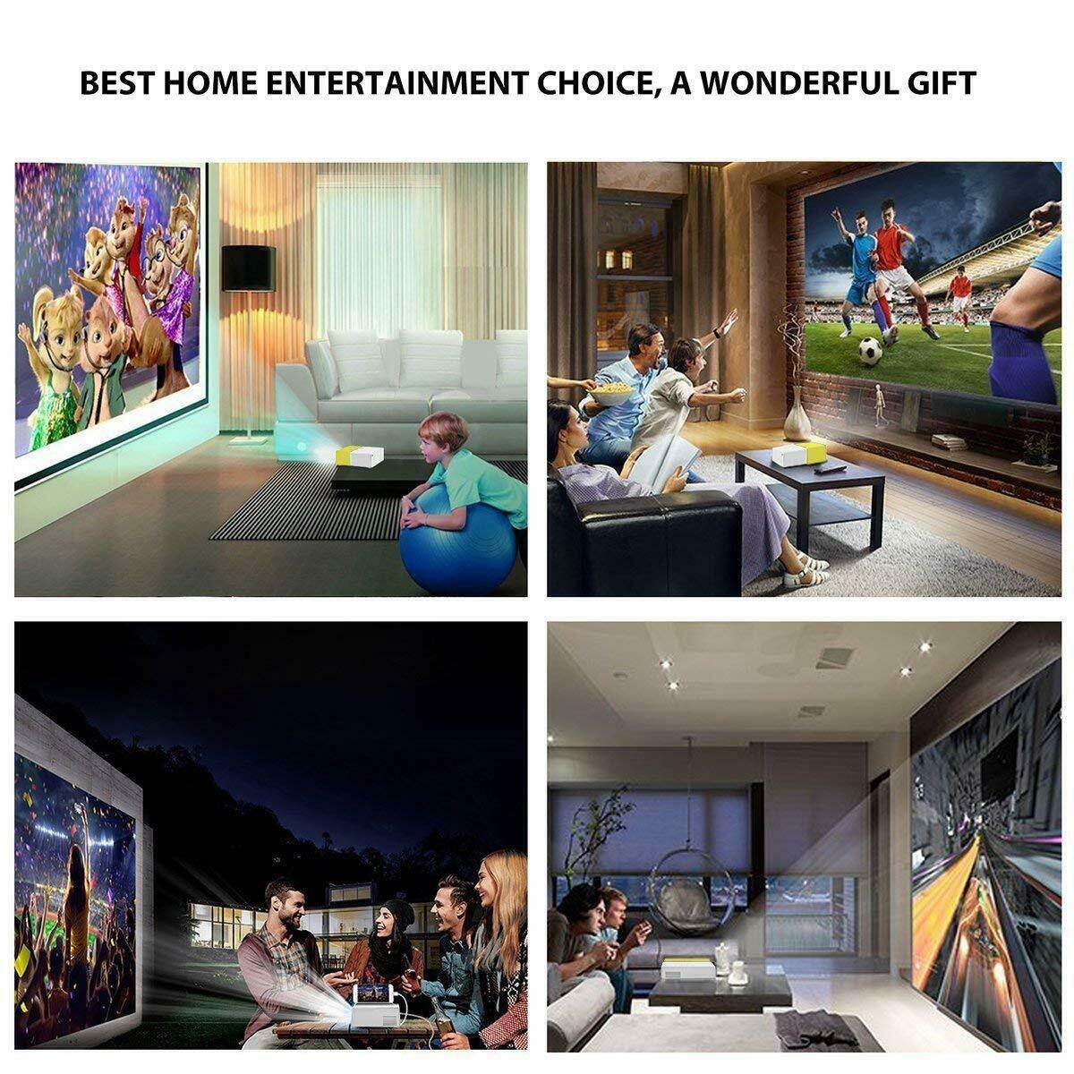 HD Mini LED Projector - 1080P Full HD Portable Movie Projector for Home Theater, Outdoor Camping & Gaming | Compatible with Smartphone, Laptop, TV Stick