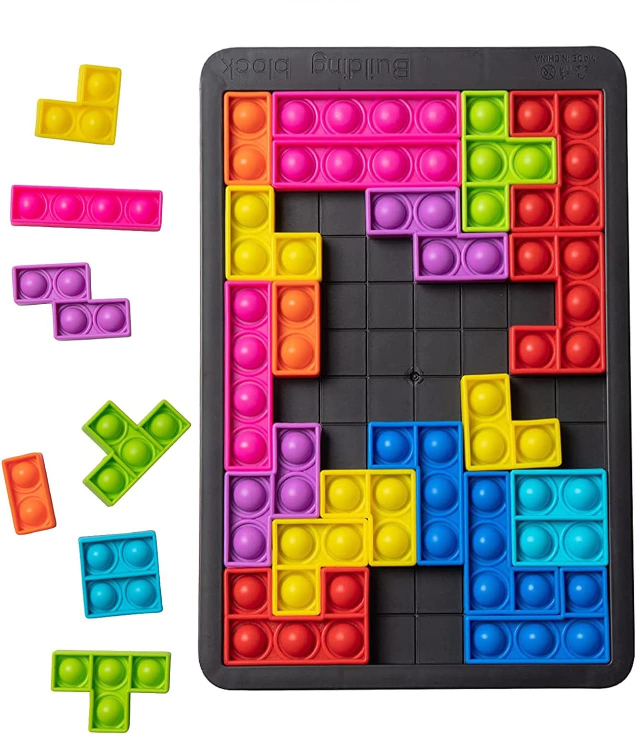 Pop It Fidget Puzzle Game - Silicone Push Bubble Sensory Toy for Stress Relief & Anxiety - Fun Parent-Child Activity for Kids, Adults & Autism Special Needs - Perfect for Home, Classroom & Travel Use