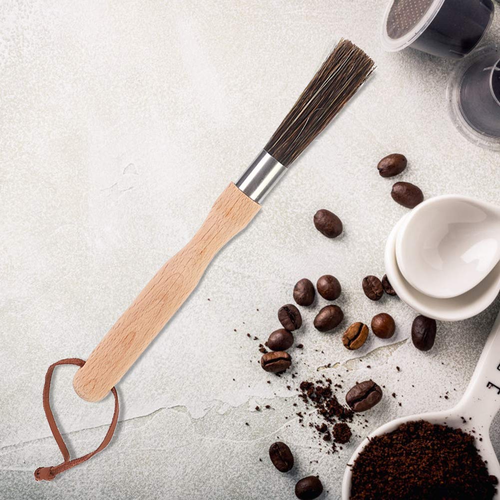 Premium Coffee Grinder Powder Brush with Soft Bristles & Hanging Rope - Perfect for Espresso Machines, French Press, and Countertop Cleaning - Barista Essential Tool for Coffee Enthusiasts