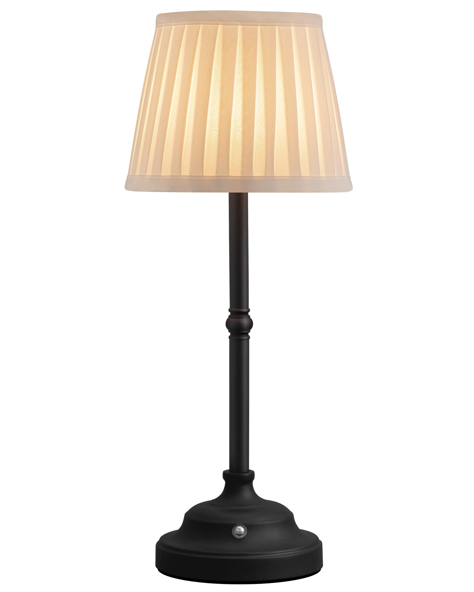 KDG Cordless Table Lamp with Fabric Shade - 5000mAh Rechargeable Battery, Dimmable LED Desk Light for Bedroom, Office, Study, Nightstand - Perfect for Reading, Working, Camping & Outdoor Use (Black)