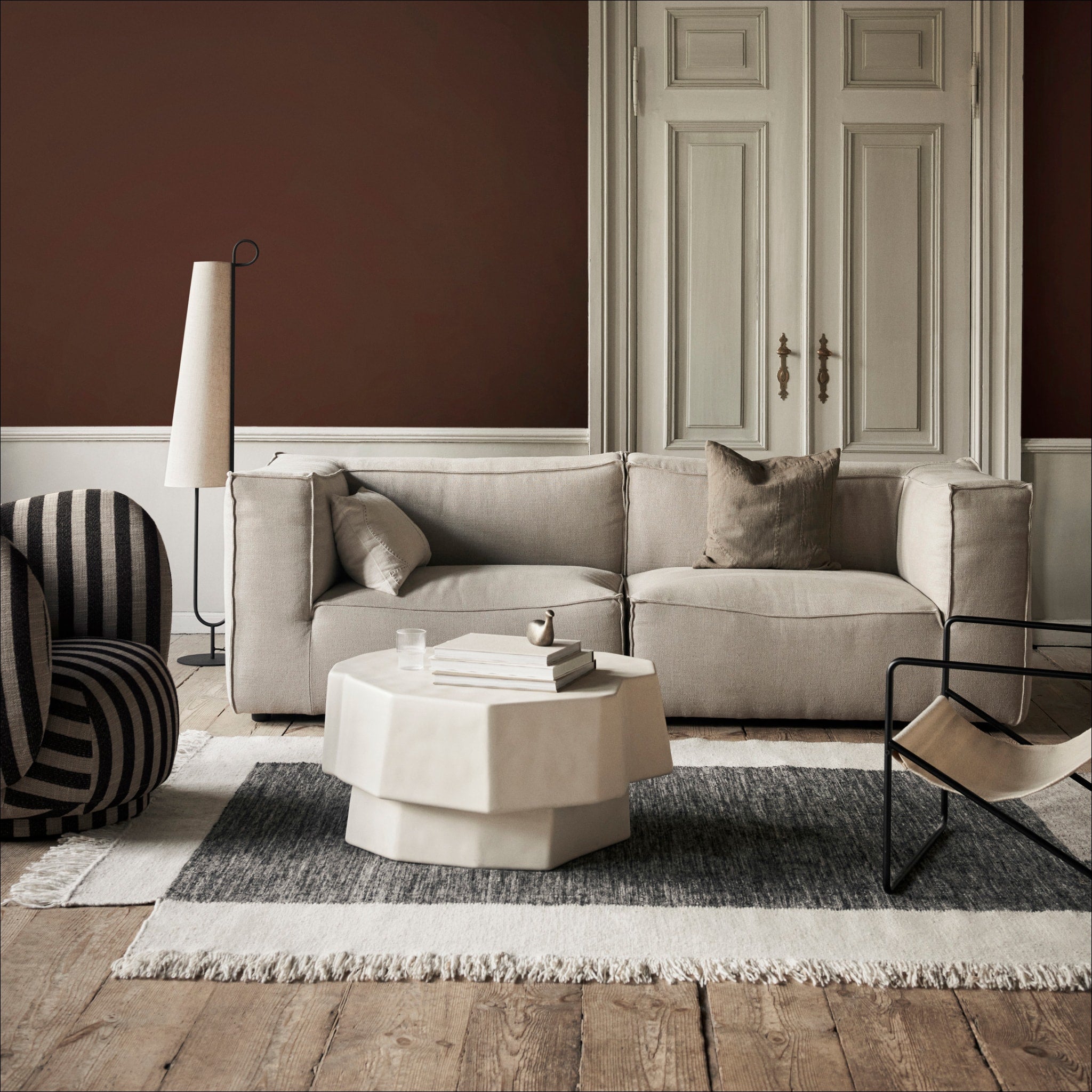 FERM LIVING Staffa Small Ivory Coffee Table - Modern Scandinavian Living Room Furniture for Home Decor & Stylish Interior Design