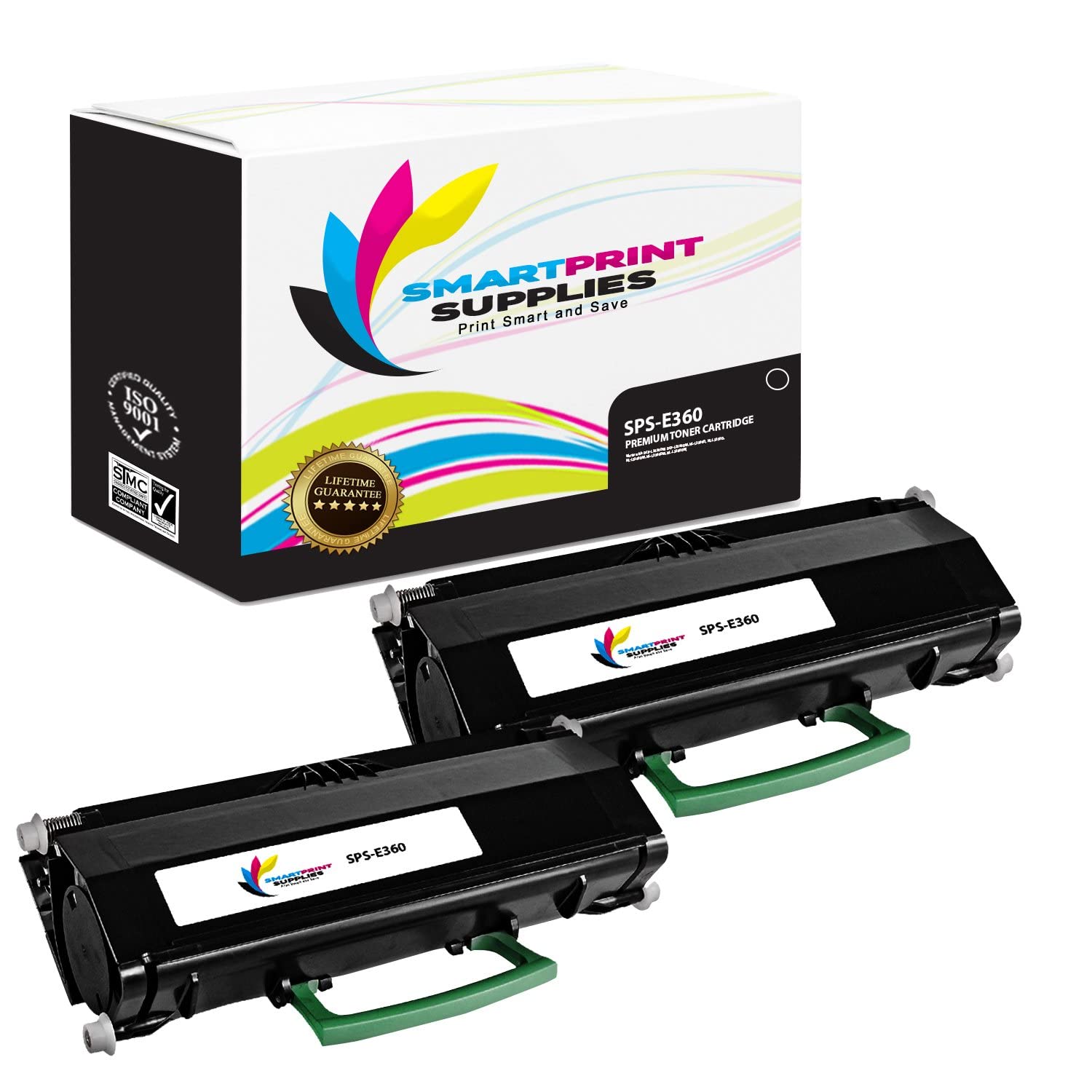 High-Yield Black Toner Cartridge Replacement (2-Pack) - Compatible with Lexmark E360 E460 E462 Printers - 9,000 Page Yield - Perfect for Office & Home Printing Needs