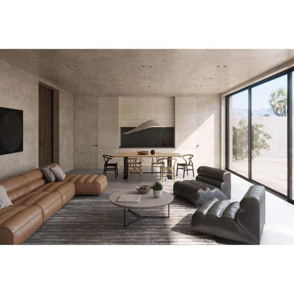 3PC Set Tan Leather Reversible Modular Sofa - Modern Sectional Couch for Living Room, Lounge & Office - Soft & Durable Faux Leather Sofa Set with Reversible Chaise
