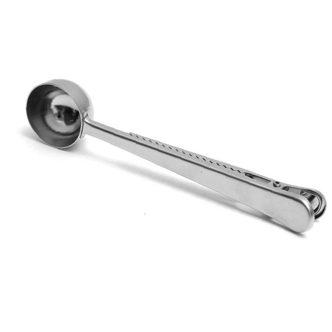 Premium Stainless Steel Coffee Scoop - Perfect for Measuring Ground Coffee, Tea, Milk Powder & Loose Spices - Includes Sealing Clip - Ideal for Home Baristas, Coffee Shops & Kitchen Use