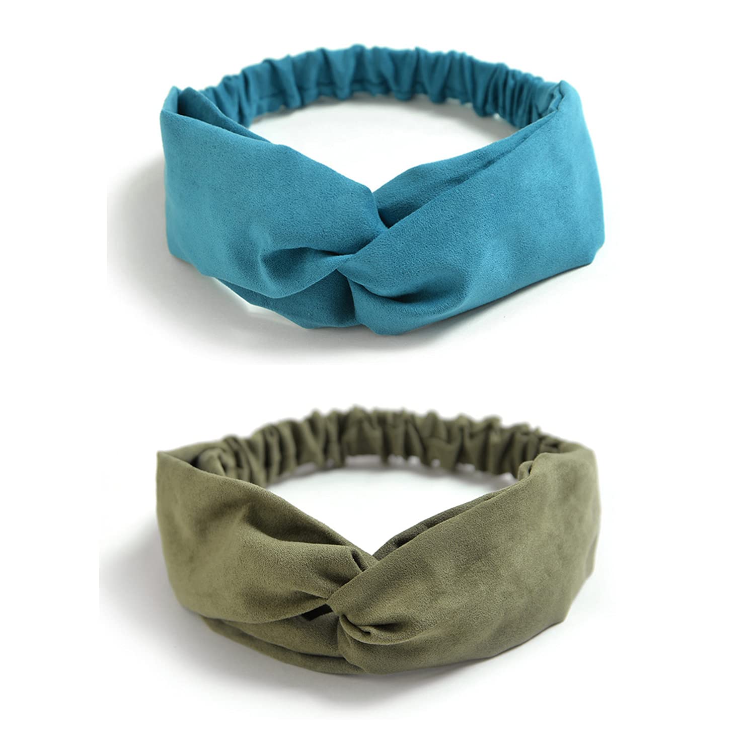 DRESHOW 10 Pack Boho Headbands for Women & Girls - Soft Elastic Hair Bands, Criss Cross Head Wraps, Solid Hair Accessories for Yoga, Workout, Fashion & Everyday Wear