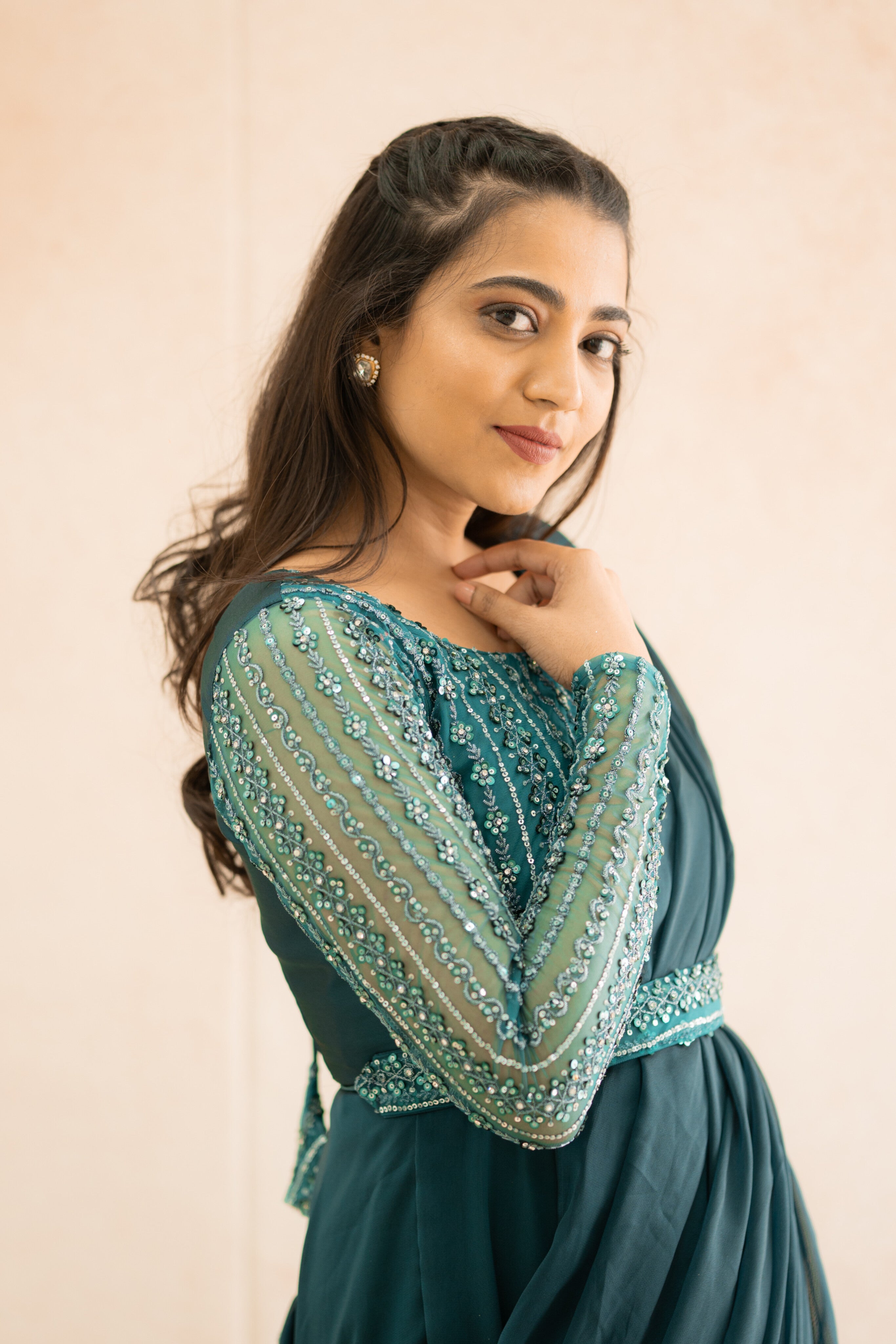 DD420 Sreeja Designer Anarkali Kurti - Elegant Indian Ethnic Dress for Women | Perfect for Weddings, Festivals & Special Occasions