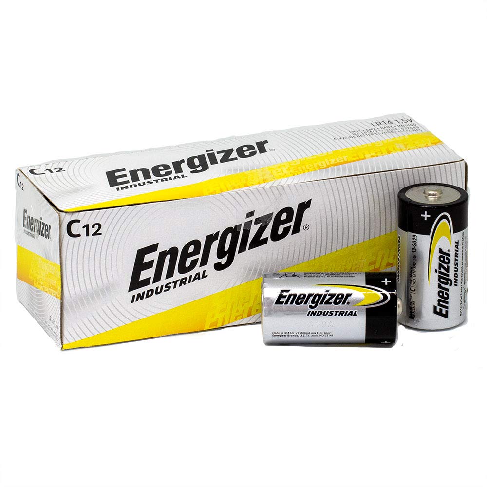 Energizer C Alkaline Industrial Batteries - 12 Pack | Long-Lasting Power for Flashlights, Toys & Electronics | Heavy-Duty Performance