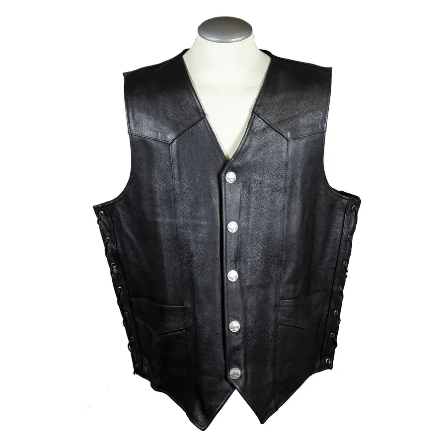 BOL Men's Tall Buffalo Leather Vest – Durable & Stylish Biker Jacket for Motorcycle Riders & Outdoor Enthusiasts – Perfect for Riding, Casual Wear & Adventure Activities