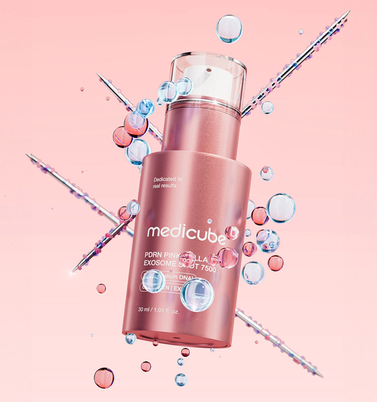 Medicube PDRN Pink Exosome Shot Serum 7500 - 30ml Anti-Aging Facial Treatment for Wrinkles & Hydration | Perfect for Night Skincare Routine & Dry Skin Care