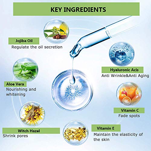 Best Vitamin C Facial Serum with Hyaluronic Acid & Vitamin E - Brightening Anti-Aging Treatment for Acne, Wrinkles, Dark Spots & Hyperpigmentation - Perfect for Daily Skincare Routine & Dark Circle Reduction