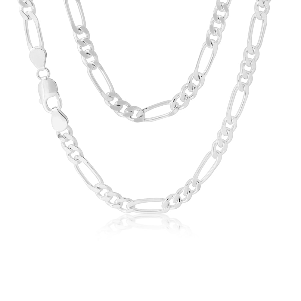 45cm Sterling Silver 200 Gauge Figaro 1:3 Chain Necklace for Men & Women - Perfect for Layering, Gift Giving & Everyday Wear