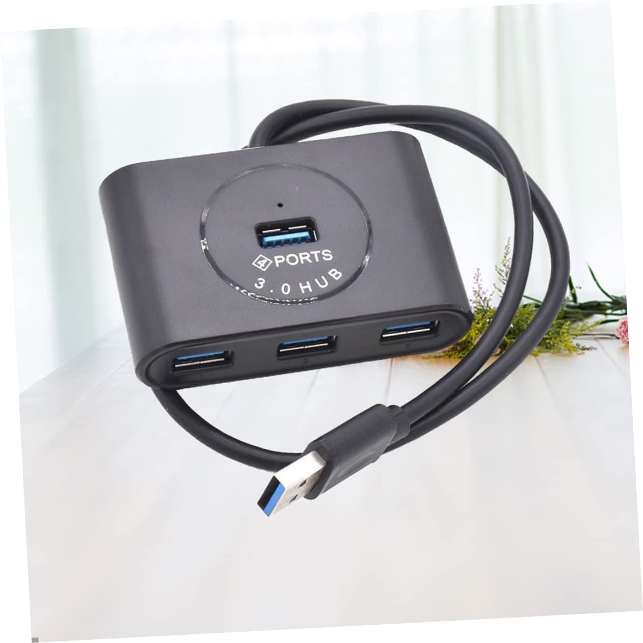 OSALADI 4-Port USB A Hub Extender with Round Design - High-Speed USB 2.0 Extension for Cell Phones, Laptops, and PC Accessories | Perfect for Home Office, Gaming Setup, and Multi-Device Charging Station