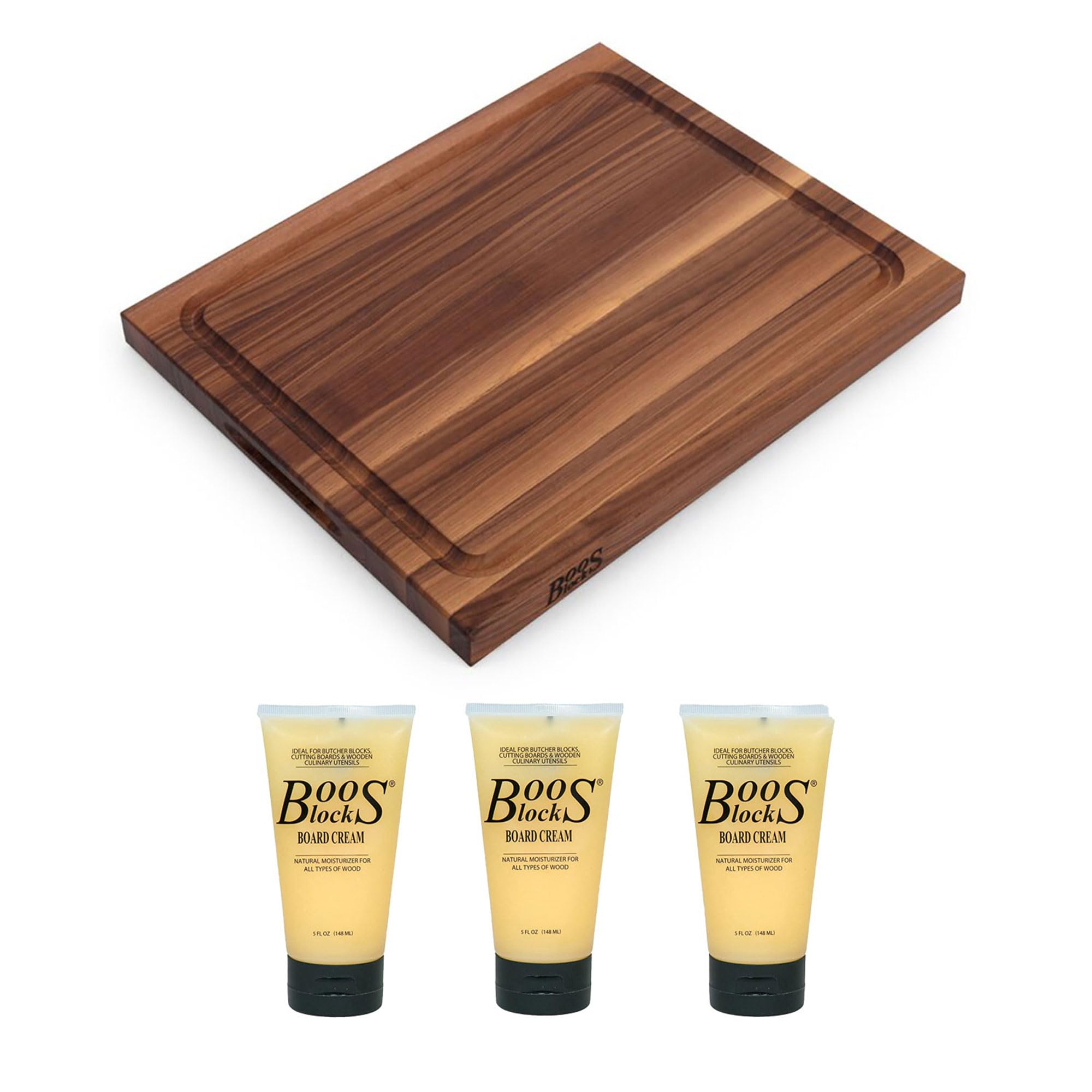 Premium John Boos Reversible Walnut Wood BBQ Cutting Board with Juice Groove - 17